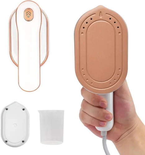 Mini plancha de vapor y vaporizador portátil para ropa, plancha de vapor de mano de 970 W para viajes en casa (blanco)