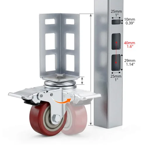 Miniatura 2 de QWORK Ruedas giratorias para estante de almacenamiento, paquete de 4 unidades de 3 pulgadas, resistentes, 500 libras de capacidad máxima total