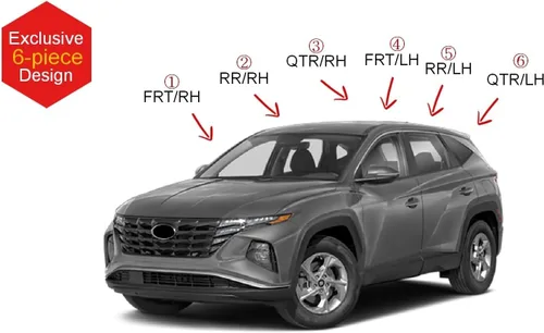 Miniatura 3 de AUTOCLOVER - Juego de 6 protectores de lluvia con cinta adhesiva para Hyundai Tucson 2022 2023 2024 2025 / deflectores de ventana, persianas