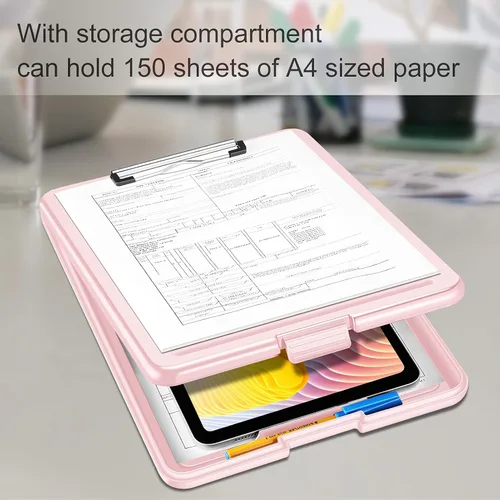 Miniatura 3 de SITHON Portapapeles de enfermería con almacenamiento, portapapeles de escritura portátil resistente con compartimento organizador para enfermeras