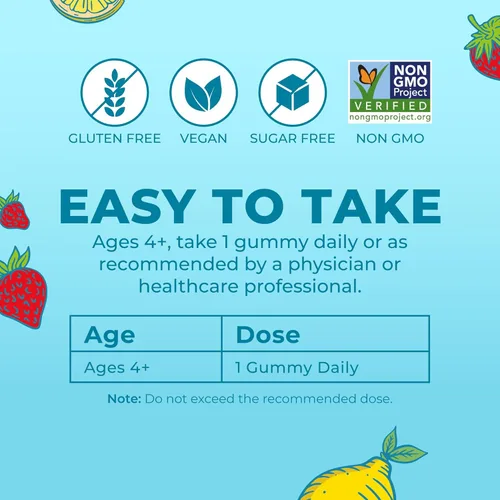 Miniatura 10 de MaryRuth Organics Vitaminas para niños Multi Sin azúcar Suministro para 2 meses Gomitas multivitamínicas para niños de 2 años en adelante