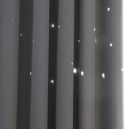 Miniatura 6 de Cortinas infantiles con superposición blanca transparente, cortinas opacas para oscurecer la habitación de los niños, doble capa con ojales