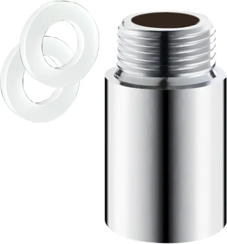 Miniatura 14 de 2 unids 0.787 in extensión de brazo de ducha, acoplador de brazo de ducha, brazo de extensión de cabezal de ducha de acero inoxidable de mano