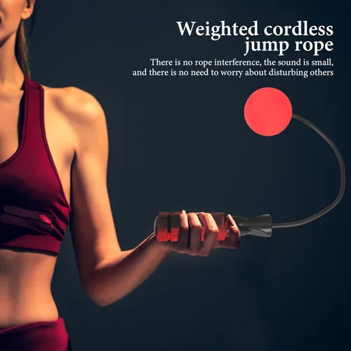 Miniatura 4 de Luxshiny Cordless Jump Rope with Weighted Balls Non-slip Handle Portable Skipping Rope for Fitness Adults Home Workout for Women and Men