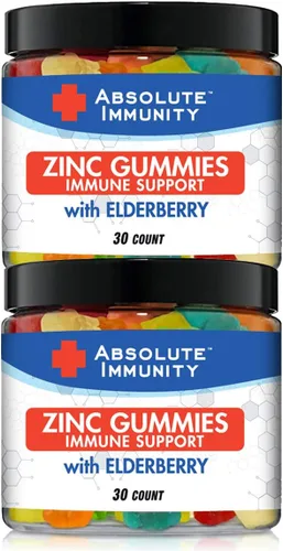 Miniatura 3 de Absolute Immunity - Gomitas de ZINC y saúco, salud del sistema inmunológico, adultos y niños, 30 unidades, paquete de 2