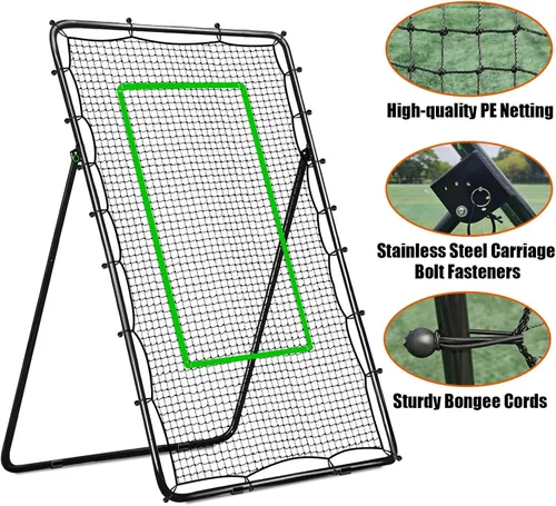Miniatura 4 de 4x7ft Adjustable Volleyball Rebounder with Volleyball and Bag for Practice Complete Set 5 Adjustable Angles Large Practice Area Multi