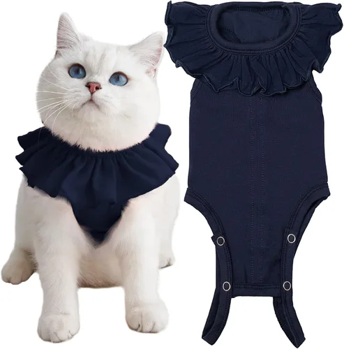 Traje de recuperación para gatos para heridas abdominales y enfermedades de la piel, camisa quirúrgica transpirable para después de la cirugía,