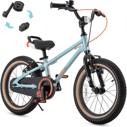 Miniatura 9 de RoyalBaby EZ-Pro Kids Bike, Lightweight Aluminum 2-in-1 Balance to Pedal Bike with One-Key Switch, 14 16 18 20 Inch for Age 3-10 Years