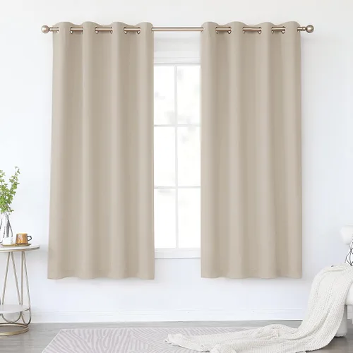 Miniatura 99 de KEQIAOSUOCAI Cortinas rosa bebé de 63 pulgadas para habitación de niñas - Con aislamiento térmico que oscurece la habitación, cortinas de ventana