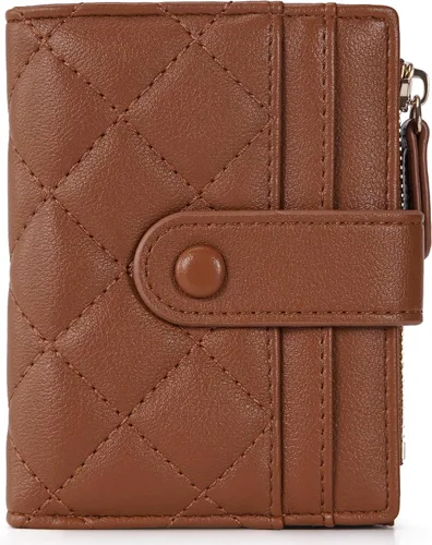 HKCLUF Billeteras pequeñas para mujer, billetera de cuero con cremallera para mujer, pequeña, compacta, plegable, para tarjetas de crédito, monedero