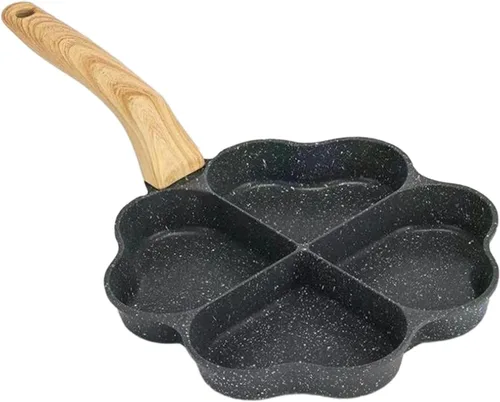 Miniatura 7 de KLKCMS Sartén frita para huevos, mini cacerola para panqueques, utensilios de cocina, parrilla dividida, sartén resistente al calor, sartén