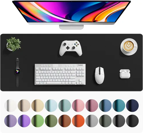 Miniatura 237 de Aothia - Protector de escritorio de cuero sintético, base para mouse, superficie antideslizante e impermeable para escribir y para laptop