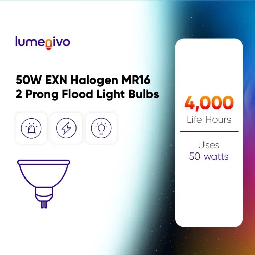 Miniatura 6 de lumenivo EXN Bombilla halógena MR16 50 W 2 clavijas de luz de inundación para interiores Focos halógenos, paisaje, fibra óptica - Base GU5.3 de 2