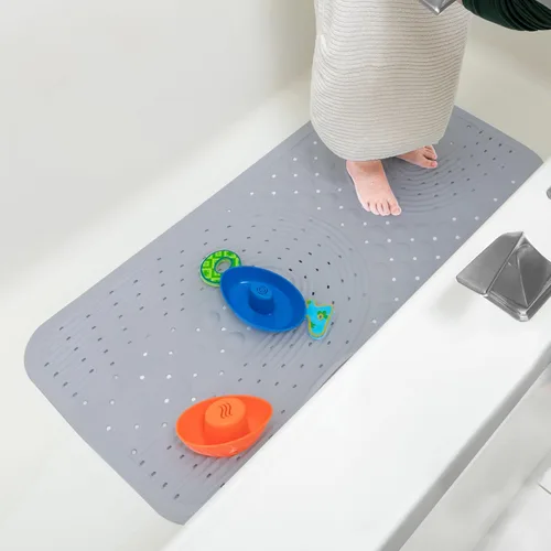 Miniatura 7 de Nuby Tapete de baño acolchado para bebés y niños pequeños, tapete antideslizante para ducha y bañera con ventosas, color aguamarina