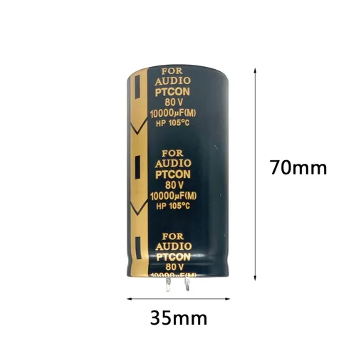 Miniatura 2 de 2 piezas 80V 10000UF Condensador electrolítico de inserción 35x70mm (1.37x2.76in) Filtro de amplificador de potencia Condensador electrolítico
