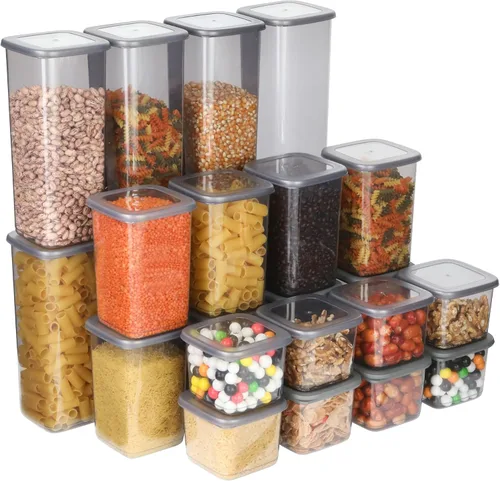 Miniatura 11 de T&D HOME GOODS Tarros de almacenamiento con tapa, herméticos, juego de 12 recipientes de almacenamiento, sin BPA, contenedor de almacenamiento