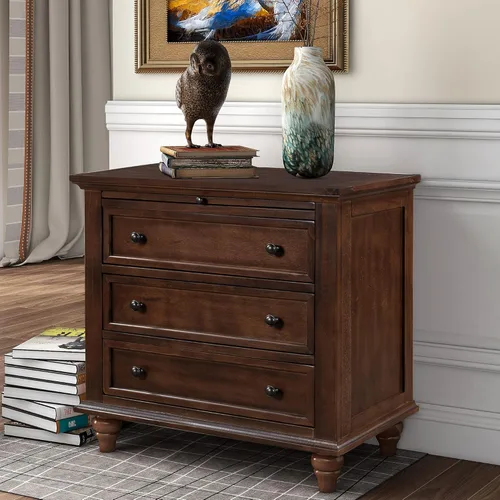 Miniatura 16 de VilroCaz Aparador de armario de almacenamiento curvado con 2 puertas y 2 cajones, mesa consola de entrada de madera de 55 pulgadas con puerta