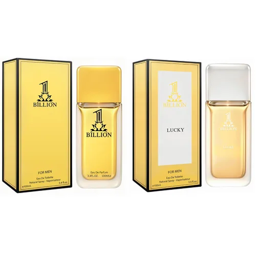 Miniatura 14 de Set de regalo de perfume para hombre, EDP, paquete de 2 (3.4 oz / 3.4 fl oz cada uno), Amazing Code Gold, AQUA DE EP BLUE, ámbar picante y azul