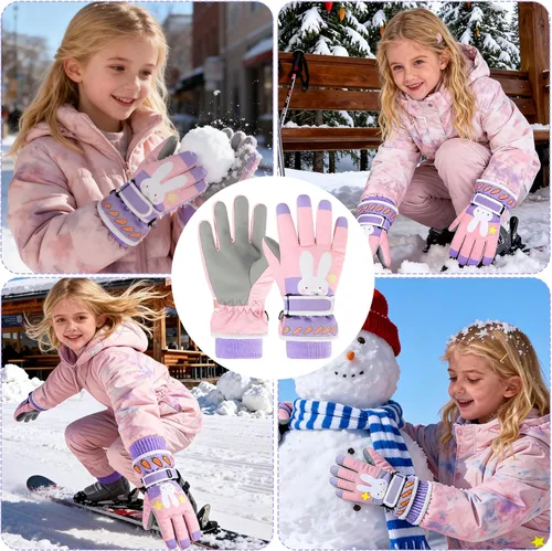 Miniatura 76 de Guantes de nieve para hombre y mujer, impermeables, para invierno, cálidos, para esquí, snowboard, guantes para mujer