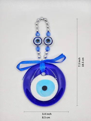 Miniatura 2 de LUCKBOOSTIUM Amuleto único y elegante contra el mal de ojo con cuentas de cristal azul para colgar en el auto, dijes para fuerza, protección