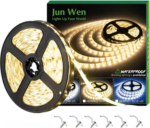 Tira de luces LED impermeable, intensidad regulable, 16.4 pies / 5m, 300 LED SMD 2835
