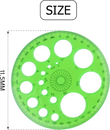 Miniatura 3 de Aylifu 3 piezas de plástico plantilla regla círculos dibujo plantilla geométrica herramienta multifunción para oficina escuela hogar 3