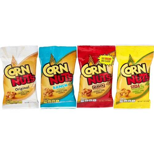 Miniatura 7 de CORN NUTS Granos de maíz con sabor a barbacoa, aperitivos de maíz crujientes, caja de aperitivos, paquetes variados para adultos, 1.7 onzas