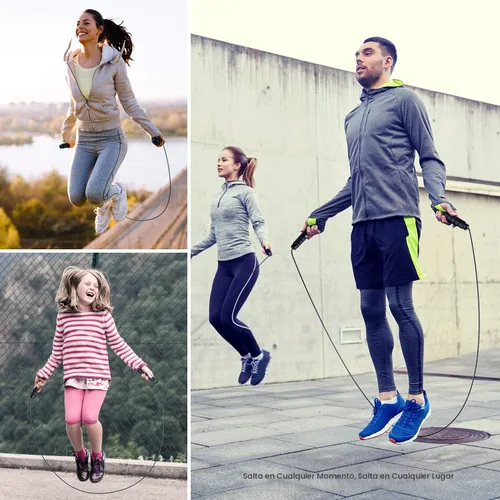 Miniatura 6 de Cuerda de saltar sin enredos de velocidad rápida, cable de salto con rodamientos de bolas para mujeres, hombres y niños, cuerda de saltar de acero