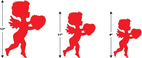 Miniatura 3 de Beistle Papel Cupido Rojo Surtido Siluetas Decoración, 6 unidades, Paquete de 1