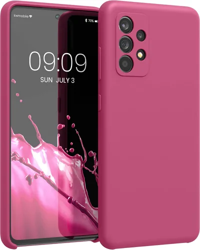 Miniatura 30 de kwmobile Funda compatible con Samsung Galaxy A32 5G - Funda de silicona TPU con acabado suave - Rosa impresionante