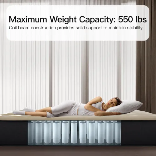 Miniatura 4 de SENNOUL Colchón de aire tamaño individual con bomba incorporada, autoinflable rápido de 2 minutos, cama inflable máxima de 13 pulgadas/550 libras