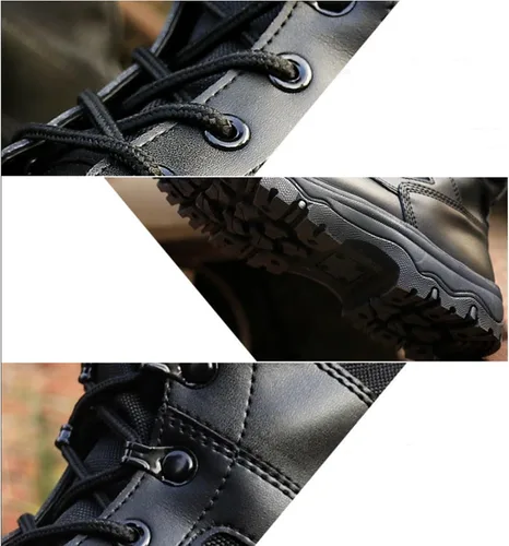 Miniatura 6 de Botas militares para hombre, botas tácticas, ligeras y duraderas, botas de trabajo al aire libre, combate, selva, antideslizantes, botas