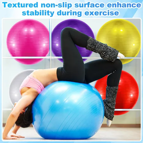Miniatura 5 de Jexine Pelota de yoga, pelota de ejercicio de PVC, estabilidad, equilibrio, silla de bola de yoga, bomba rápida para entrenamiento físico, embarazo