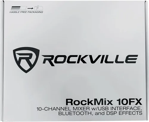 Miniatura 6 de Rockville ROCKMIX 10FX - Mezclador de 10 canales, interfaz de grabación USB, efectos digitales, ecualizador de 3 bandas, alimentación fantasma