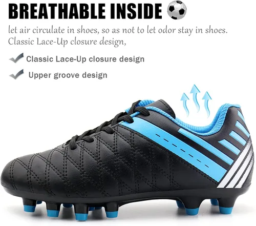Miniatura 3 de brooman Tacos de fútbol atléticos para niños y niñas, zapatos de fútbol para exteriores