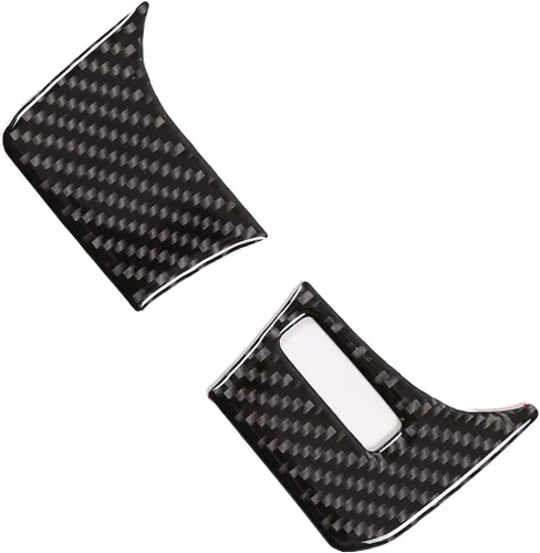 Miniatura 8 de Kit de calcomanías de fibra de carbono real 3D suave para consola de automóvil, salida de aire, marco de ventilación, decoración compatible con Negro