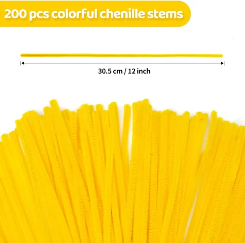 Miniatura 2 de Eppingwin 200 piezas Limpiapipas, Limpiapipas Amarillos Suministros para Manualidades, Tallos de Chenilla para Proyectos de Artes y Manualidades DIY