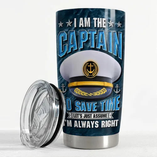 Miniatura 3 de SANDJEST Taza de Capitán 20oz Regalos para Capitán de Barco para Hombres Propietarios de Barcos Tazas Aisladas de Acero Inoxidable Taza de Café