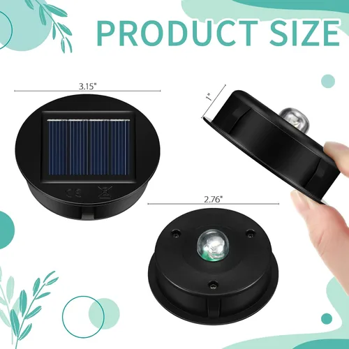 Miniatura 3 de Jeyiour Juego de 12 tapas de repuesto para luz solar, piezas de repuesto para luz solar, panel LED impermeable, tapa de linterna para exterior, kit