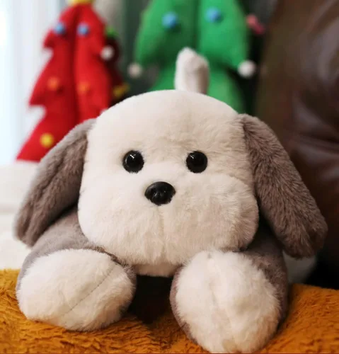 Miniatura 5 de uoozii Animales de peluche de perro gris con peso de 16" 3 libras con almohadilla térmica para microondas sin aroma, lindo peluche