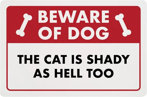 Miniatura 54 de Señal de Gato de 24 Horas de Vigilancia Felina de Premises Under 24 Hour - Cartel de gato divertido, metal, 8 x 12 pulgadas, letreros de gato