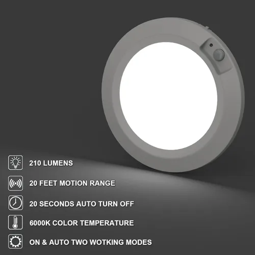 Miniatura 4 de Luces LED de armario con sensor de movimiento para interiores, funciona con pilas, 210LM 6000K, blanco frío para lavandería, escalera, pasillo