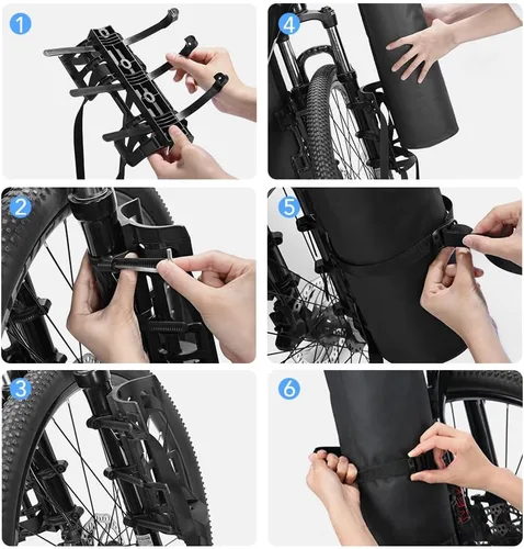 Miniatura 6 de LIXADA Bolsa de horquilla de bicicleta de 3L/7L - Bolsa seca impermeable, diseño superior enrollable, bolsa ligera para horquilla de bicicleta