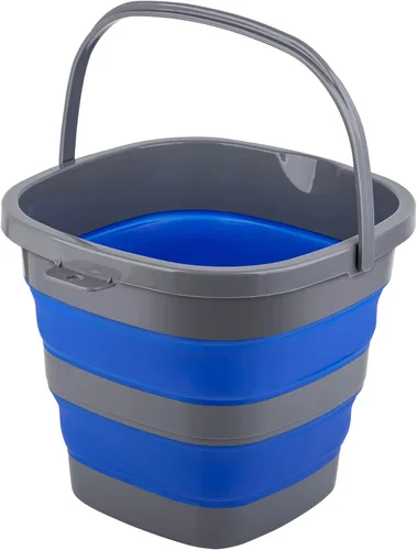 Miniatura 8 de Cubo plegable con 1.32 galones (5L), pequeño cubo de plástico para arena o playa, bañera de agua portátil para limpieza, cubo de agua de pesca