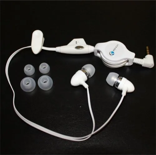 Miniatura 2 de Auriculares intrauditivos retráctiles con aislamiento de sonido de bala de metal blanco Auriculares manos libres con micrófono para iPod Touch 1ª