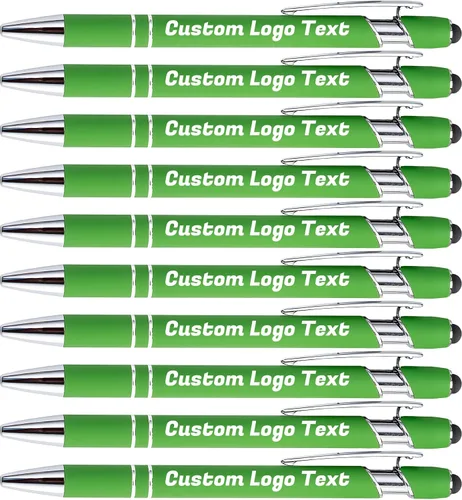 Miniatura 12 de Bolígrafos personalizados con nombre, texto, logotipo, bolígrafo personalizado para eventos de oficina de negocios con lápiz óptico para pantalla