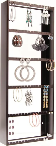 Miniatura 11 de Angelynn's Luka - Organizador de aretes montado en la pared, solo para aretes pequeños, aretes colgantes de poste, estante colgante de Bronce frotado