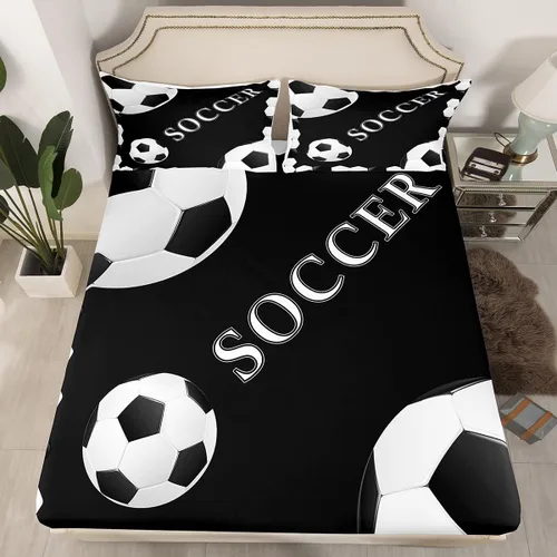 Miniatura 44 de Juego de sábanas bajeras para juegos tamaño individual, juego de ropa de cama con grafiti Lightning Strike para niños, adolescentes, decoración