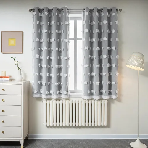Miniatura 21 de Mysky Home Cortinas de doble capa, dormitorio, traslúcidas, opacas, habitación de niños, comedor, guardería, ojales, oscurecer la habitación, 52 x