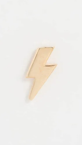 Miniatura 2 de Zoe Chicco Pendientes de perno de rayo Itty Bitty de 14 quilates para mujer, oro amarillo, talla única, Metal, No aplicable